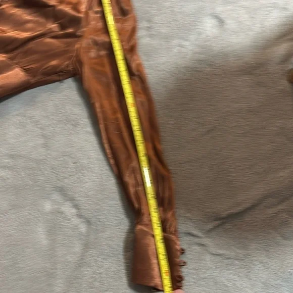 Marc & Spenser collection midaxi satin button down dress in bronse. - Picture 11 of 11